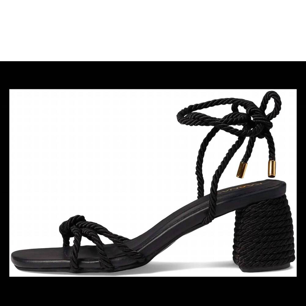NEW KAANAS women's selena knotted heels in black